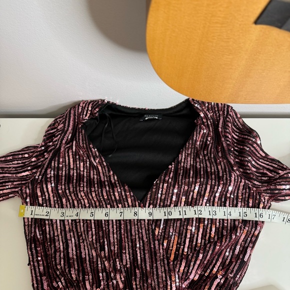 Bardot Stripe Sequin Bellissa Long Sleeve Dress - Small - Picture 13 of 14